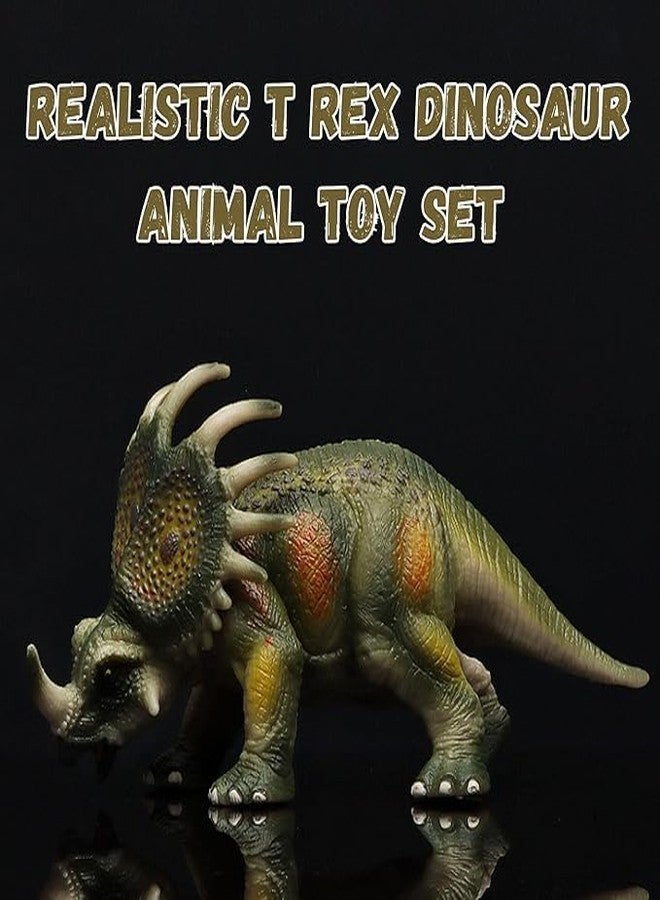 Mallexo لعبة ديناصور تي-ريكس واقعية من ماليكسو للأطفال، مجسم ديناصور ترايسيراتوبس جذاب من عصور ما قبل التاريخ للبنات والأولاد، لعبة تعليمية وتدريبية لحيوانات الغابة البرية، أفضل هدية عيد ميلاد. - Image 5